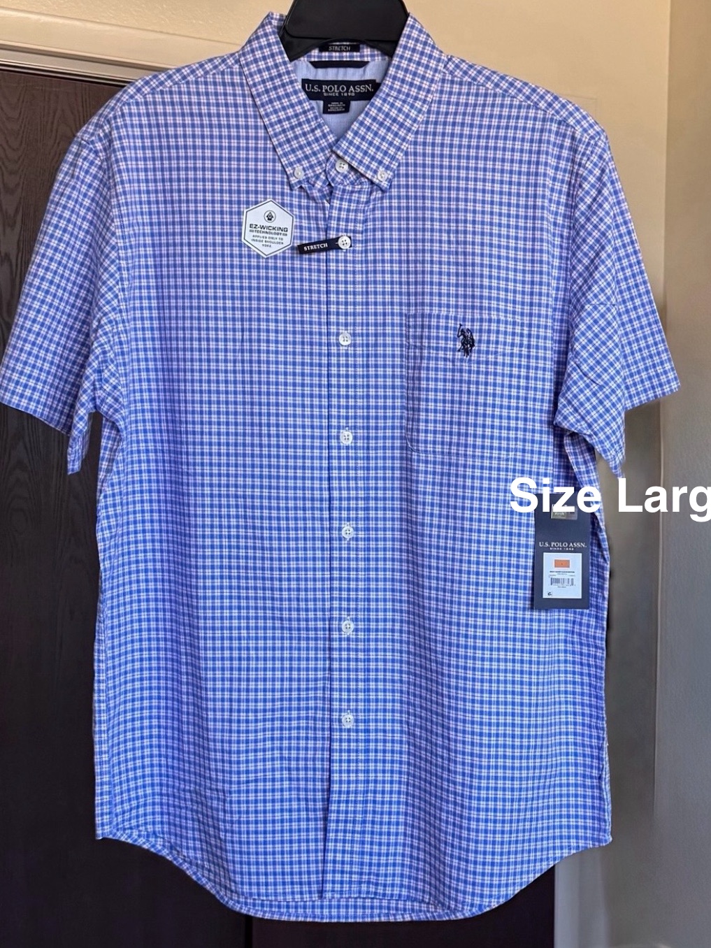 U.S. Polo Assn. Men's Short Sleeve Buttondown Shirts, Size Large